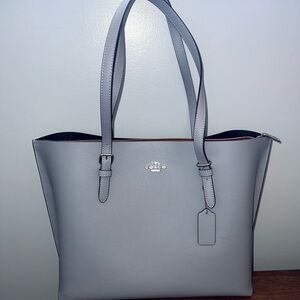 Light Blue Coach Mollie Tote Bag